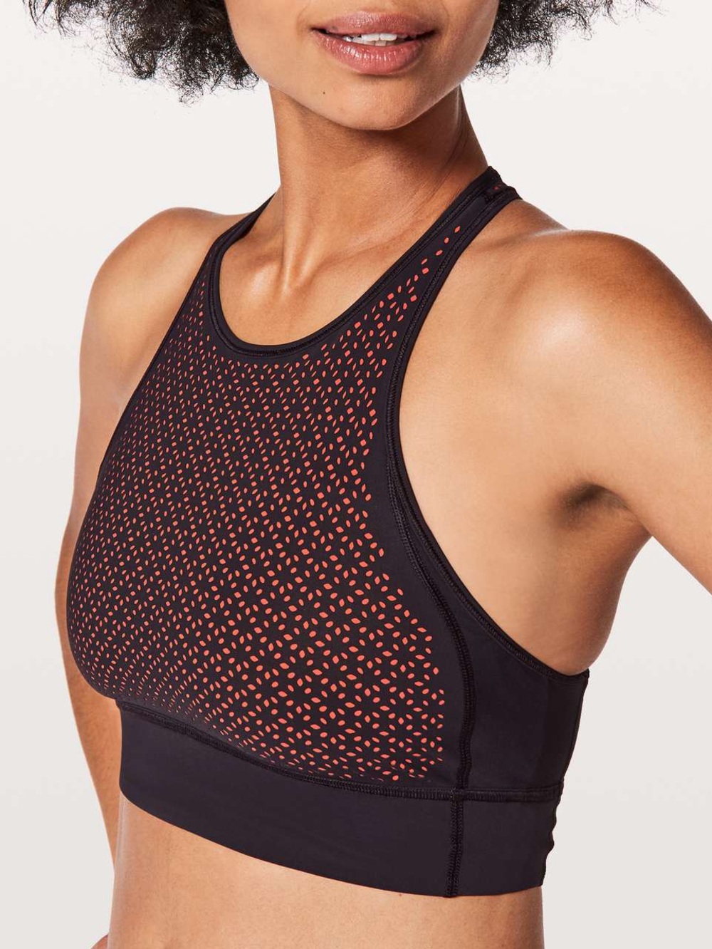 Lululemon Get Your Peek On Bra in Deep Phantom / Red Orange Size 8